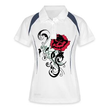 Rose - Frauen Polo atmungsaktiv - Weiß/Navy - Vorne