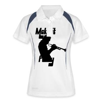 Trompettiste Funk - Polo respirant Femme - blanc/marine - Devant