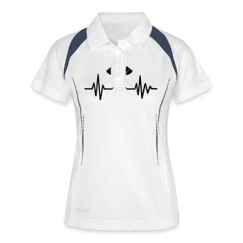 Jeu de fléchettes - Polo respirant Femme - blanc/marine - Devant
