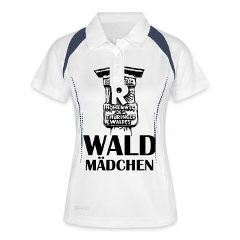 Wald Mädchen Rennsteig - Frauen Polo atmungsaktiv - Weiß/Navy - Vorne