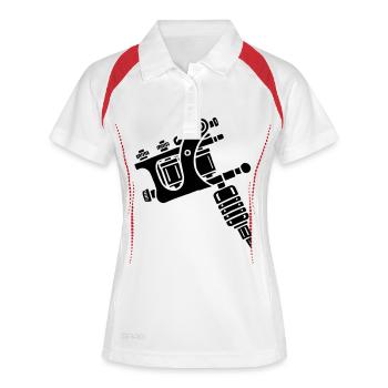 Machine à tatouer - Polo respirant Femme - blanc/marine - Devant