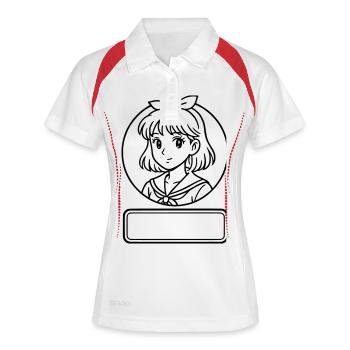 MANGA FEMME - Polo respirant Femme - blanc/marine - Devant