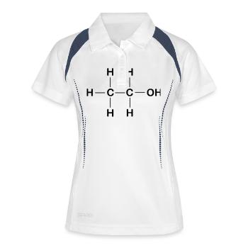 Alkohol - Frauen Polo atmungsaktiv - Weiß/Navy - Vorne