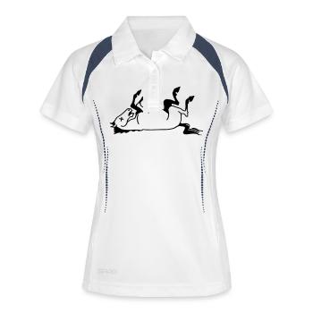 Totes Pferd - Frauen Polo atmungsaktiv - Weiß/Navy - Vorne