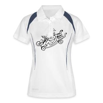 Go-Kart man - Frauen Polo atmungsaktiv - Weiß/Navy - Vorne