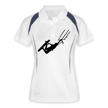 railey - Frauen Polo atmungsaktiv - Weiß/Navy - Vorne