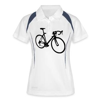 Bike, bicycle,beachcruiser, racing bicycle - Women's Polo breathable - white/navy - Front