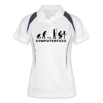 evolution_computerfuzzi - Polo respirant Femme - blanc/marine - Devant