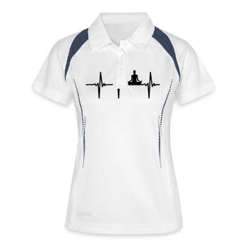 Battements de coeur Yoga Vector - Polo respirant Femme - blanc/marine - Devant