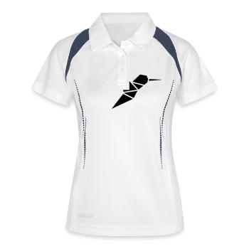 KOLIBRI - Frauen Polo atmungsaktiv - Weiß/Navy - Vorne