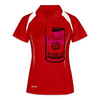 Poperze - Frauen Polo atmungsaktiv - Weiß/Navy - Vorne