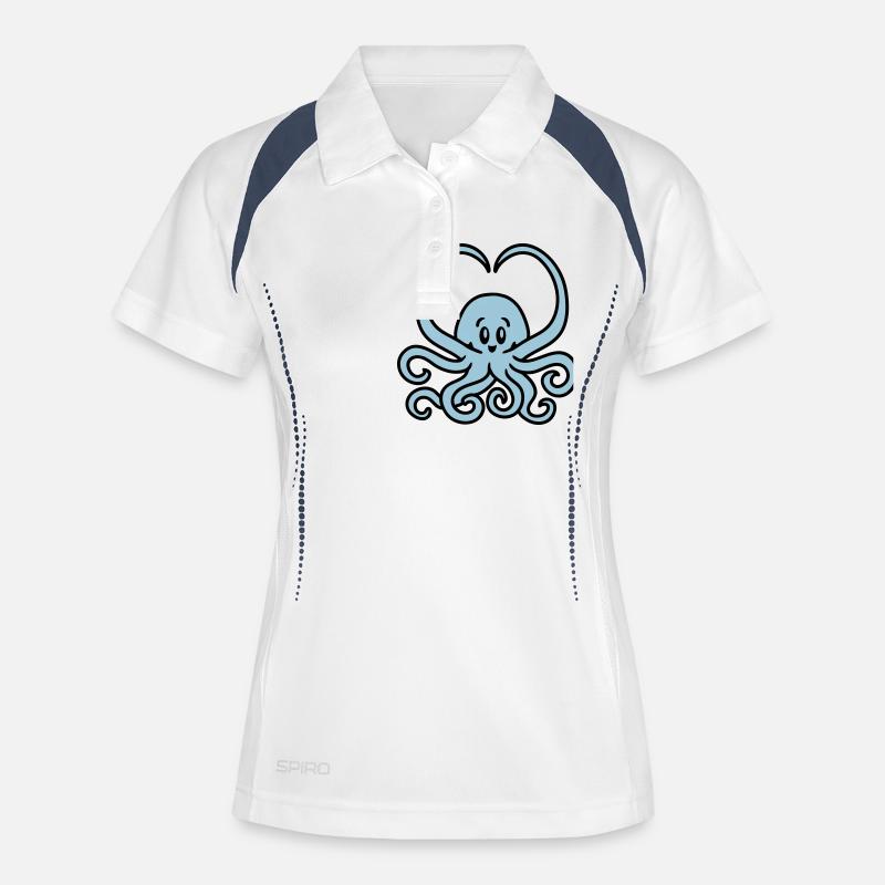 Squid heart - Women's Polo breathable - white/navy