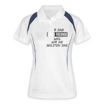 Beste Freunde - Frauen Polo atmungsaktiv - Weiß/Navy - Vorne