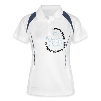 Volleyball wunderschön Mann MP - Frauen Polo atmungsaktiv - Weiß/Navy - Vorne
