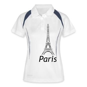 paris - Polo respirant Femme - blanc/marine - Devant
