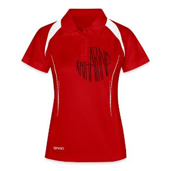 Katharina Geschenk - Frauen Polo atmungsaktiv - Weiß/Navy - Vorne