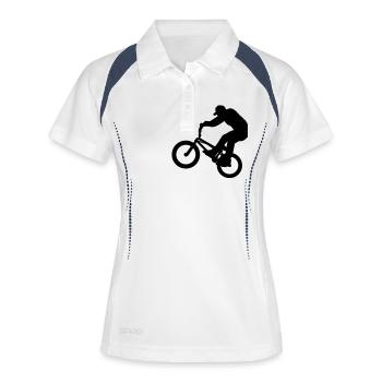 BMX Rider (Vector) - Frauen Polo atmungsaktiv - Weiß/Navy - Vorne