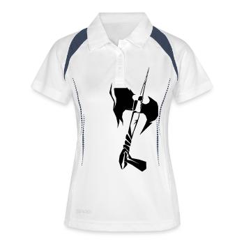 battleaxe - Frauen Polo atmungsaktiv - Weiß/Navy - Vorne