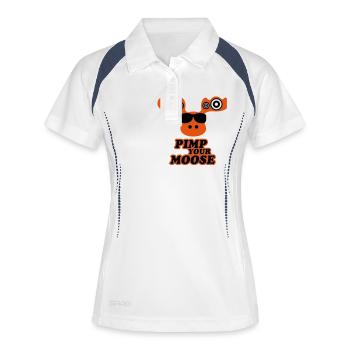 Pimp your Moose - Polo respirant Femme - blanc/marine - Devant