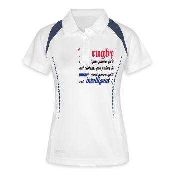 intelligent - Polo respirant Femme - blanc/marine - Devant