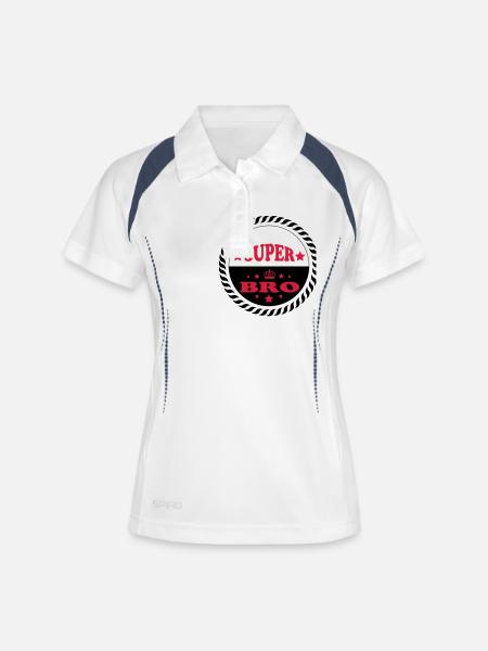 Super bro 111 - Women's Polo breathable - white/navy