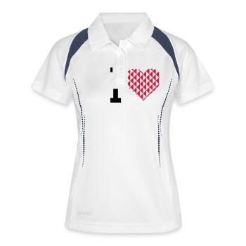 I Cœur - Polo respirant Femme - blanc/marine - Devant