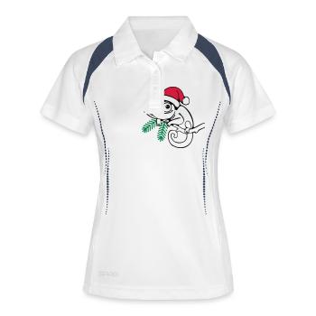 Lui Noël Tricolore - Polo respirant Femme - blanc/marine - Devant