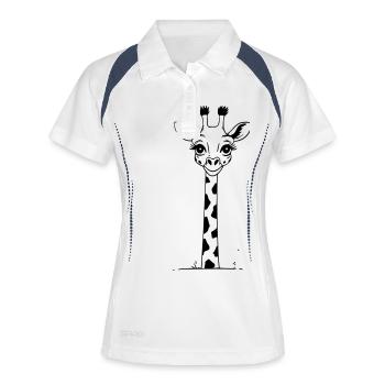girafe de dessin animé mignonne comme illustration vectorielle - Polo respirant Femme - blanc/marine - Devant