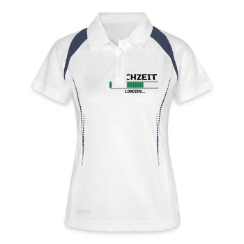 Hochzeit Loading - Frauen Polo atmungsaktiv - Weiß/Navy - Vorne