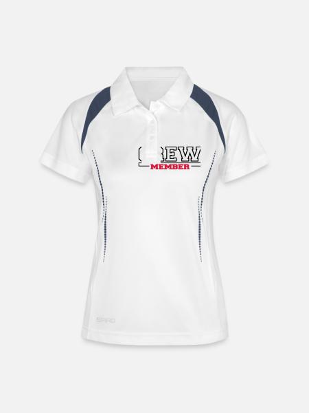 crew member - Women's Polo breathable - white/navy