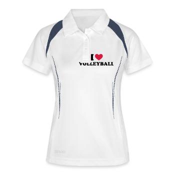 Volleyball - Frauen Polo atmungsaktiv - Weiß/Navy - Vorne