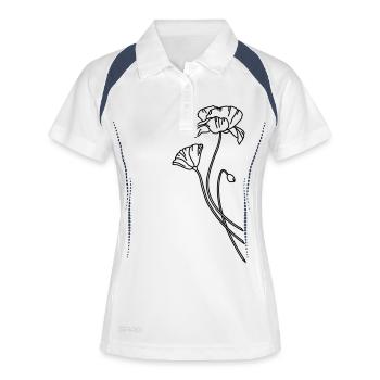 Flore et faune - Poppy - Polo respirant Femme - blanc/marine - Devant