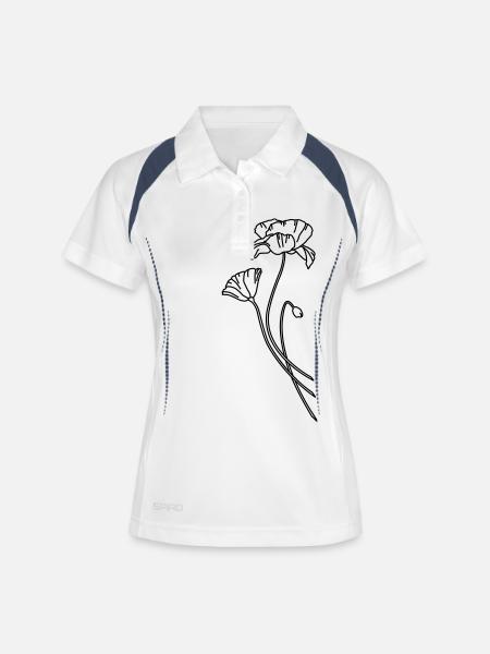 Flora and Fauna - Poppy - Women's Polo breathable - white/navy