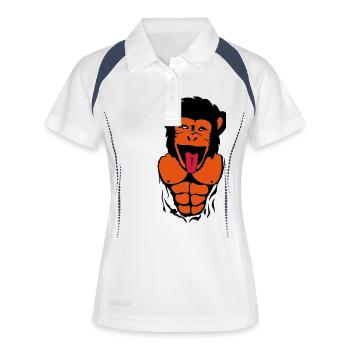 monkey gorilla monkey tete4 body muscle1 - Women's Polo breathable - white/navy - Front