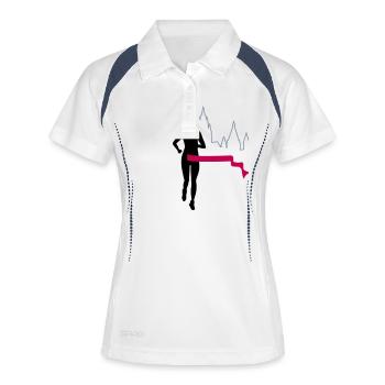 Marathon - Mayence - coureur - Exécuter - Run - 3C - Polo respirant Femme - blanc/marine - Devant