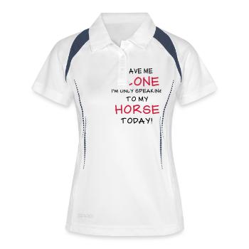 Horse - Frauen Polo atmungsaktiv - Weiß/Navy - Vorne