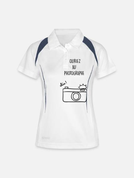 photographe coque appareil photo - Women's Polo breathable - white/navy