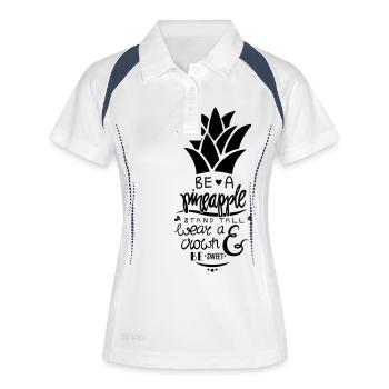 Be A Pineapple - Frauen Polo atmungsaktiv - Weiß/Navy - Vorne