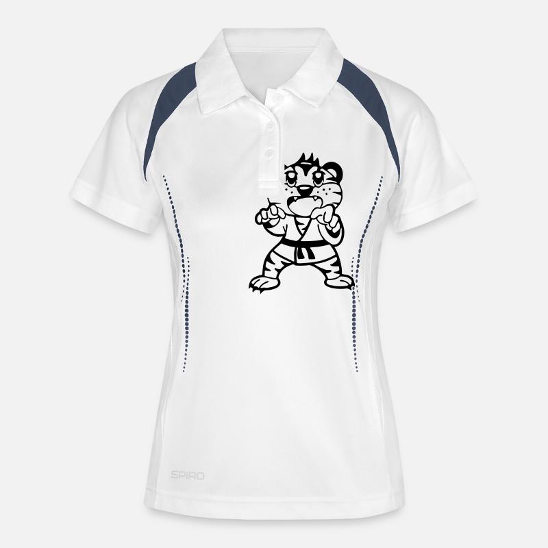 Judotiger - Frauen Polo atmungsaktiv - Weiß/Navy