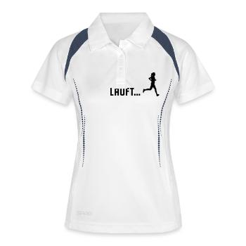 Jogging en cours d'exécution Joggerin femme coureur - Polo respirant Femme - blanc/marine - Devant