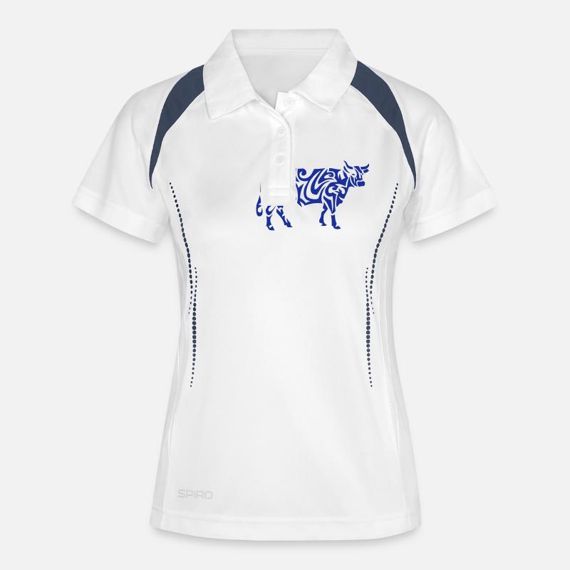 tribal beef 107 - Women's Polo breathable - white/navy