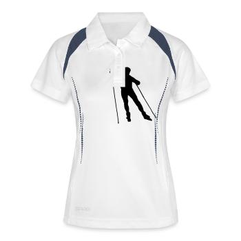 nordic skating - Frauen Polo atmungsaktiv - Weiß/Navy - Vorne