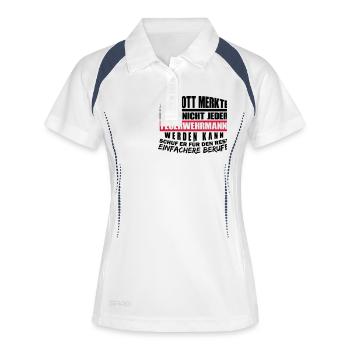 Feuerwehrmann - Frauen Polo atmungsaktiv - Weiß/Navy - Vorne