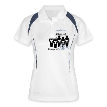 Therapie Chor - Frauen Polo atmungsaktiv - Weiß/Navy - Vorne