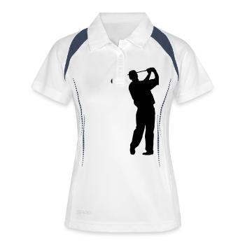 golf - Frauen Polo atmungsaktiv - Weiß/Navy - Vorne