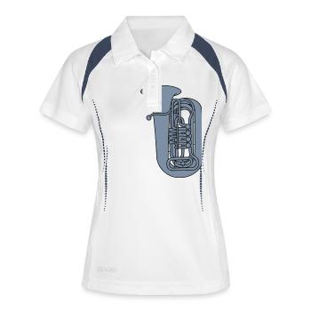 Tuba Blechblas 2 - Frauen Polo atmungsaktiv - Weiß/Navy - Vorne