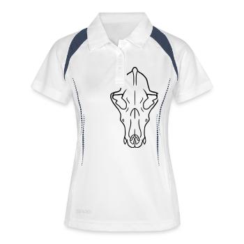 Dog Skull - Frauen Polo atmungsaktiv - Weiß/Navy - Vorne