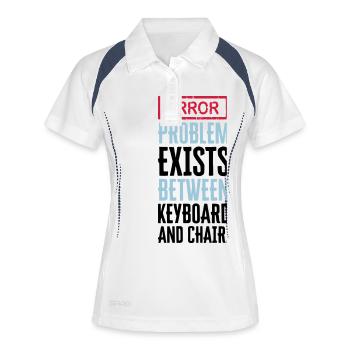 PROBLEM EXISTS BETWEEN KEYBOARD AND CHAIR - PEBKAC - Frauen Polo atmungsaktiv - Weiß/Navy - Vorne