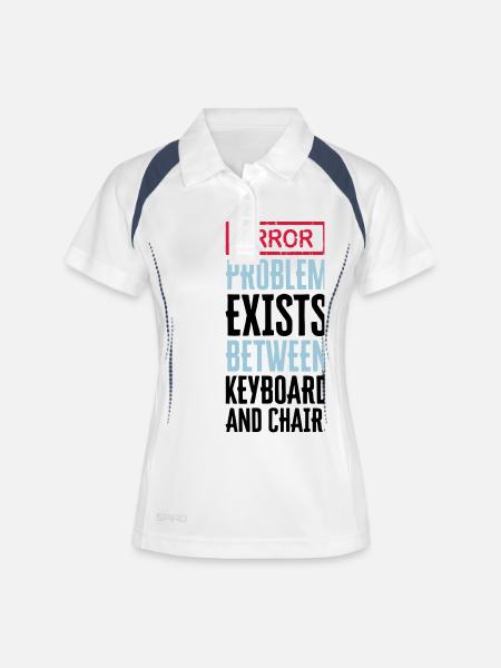 PROBLEM EXISTS BETWEEN KEYBOARD AND CHAIR - PEBKAC - Women's Polo breathable - white/navy