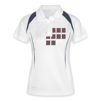 49 . Geburtstag - Frauen Polo atmungsaktiv - Weiß/Navy - Vorne